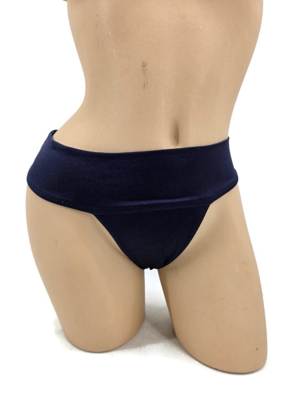 New Laguna Beach Jean Co Navy Blue Bikini Bottoms Womens L Hipster Y2K